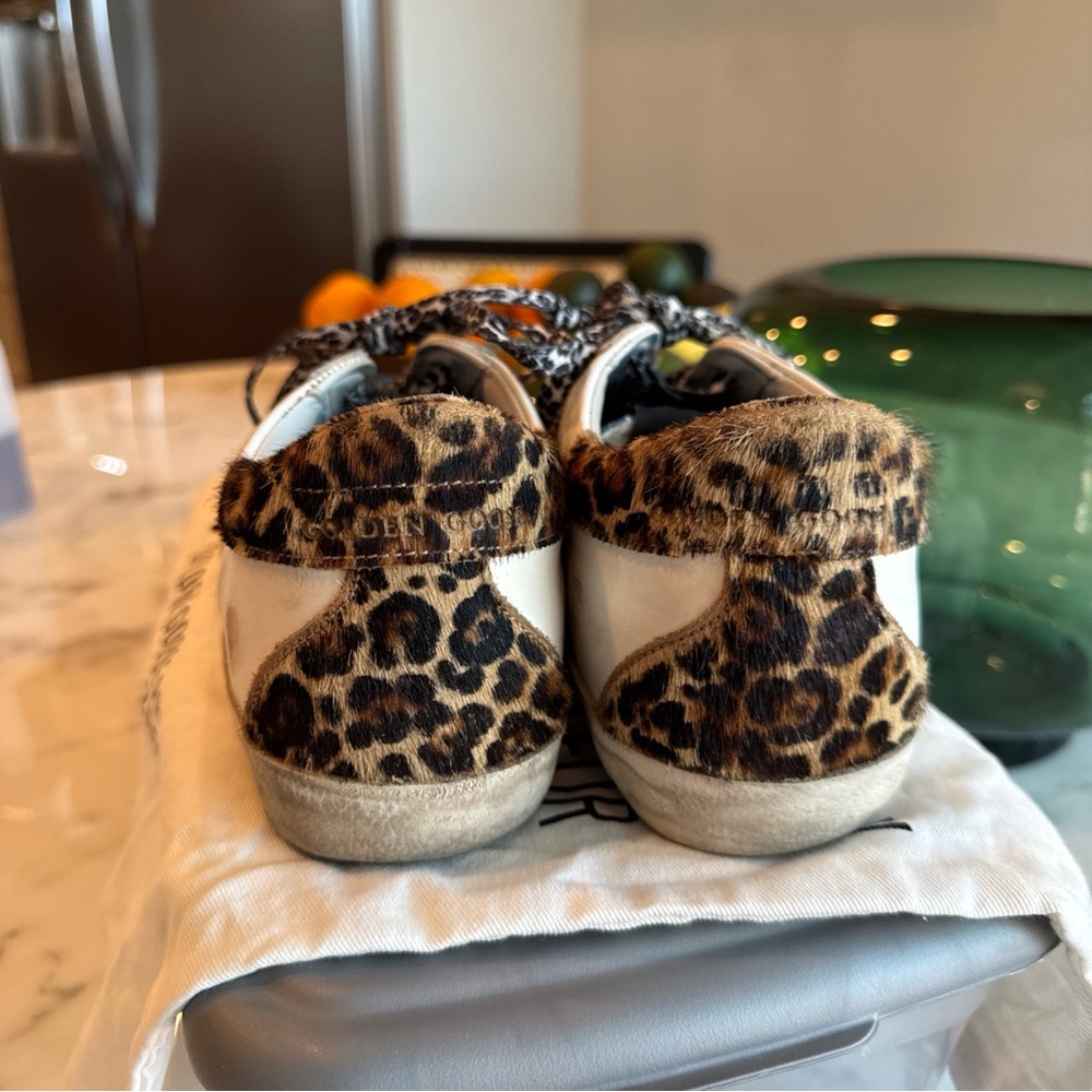 Golden Goose SuperStar Denim, Leopard, and Red Sequins Sz 39 - Picture 5 of 7